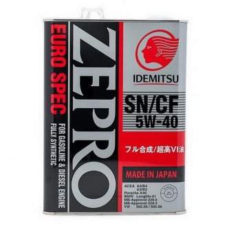 IDEMITSU ZEPRO EURO SPEC SN/CF 5W-40 4 л