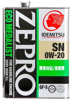 IDEMITSU ZEPRO ECO MEDALIST SN/GF-5 0W-20 4 л