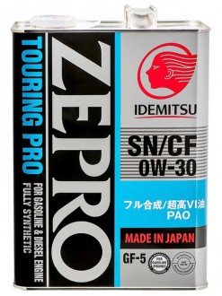 IDEMITSU ZEPRO TOURING PRO SN/CF 0W-30 4 л